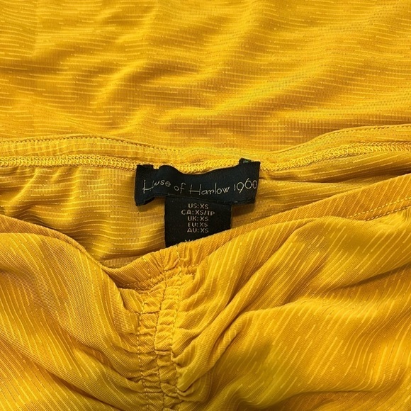 House of Harlow 1960 Sexy Summer Ruched Jersey Maxi Skirt Bronze Yellow Size XS - Picture 8 of 12